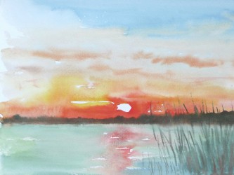 Sonnenuntergang am Rangsdorfer See II (2004)