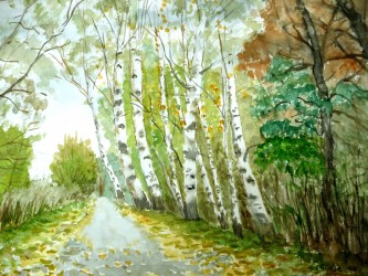 Herbstlicher Wald nahe dem Teltowkanal (2004)