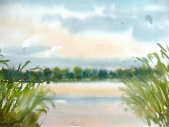 Abendliche Studie am Motzener See (2005)