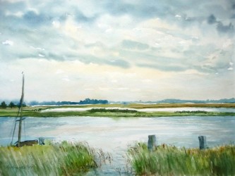 Boddenlandschaft bei Zingst (1988)