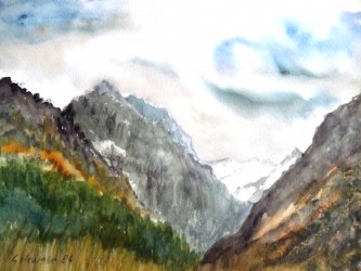 In 2000 m Höhe des Tienschangebirges gemalt (1986)