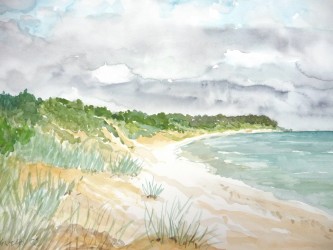 Südküste von Bornholm mit feinstem Eieruhrsand (2002)