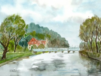 An der Waag in Pieŝtan‘y (Slowakei) (2003)