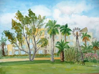 Palmen und Windrad in Protaras (Zypern) (2007)