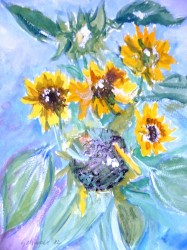Sonnenblumen (Gouache) (1982)
